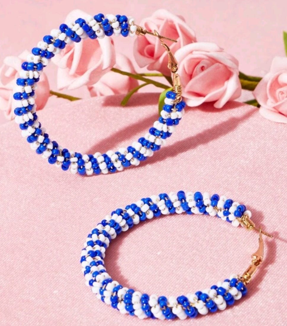 Knotty Nautical Beaded Hoop Earrings - The Bling Barn