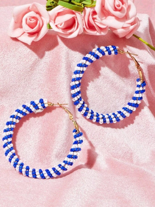 Knotty Nautical Beaded Hoop Earrings - The Bling Barn