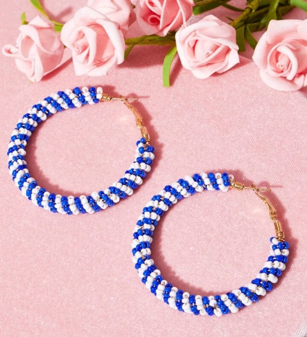 Knotty Nautical Beaded Hoop Earrings - The Bling Barn