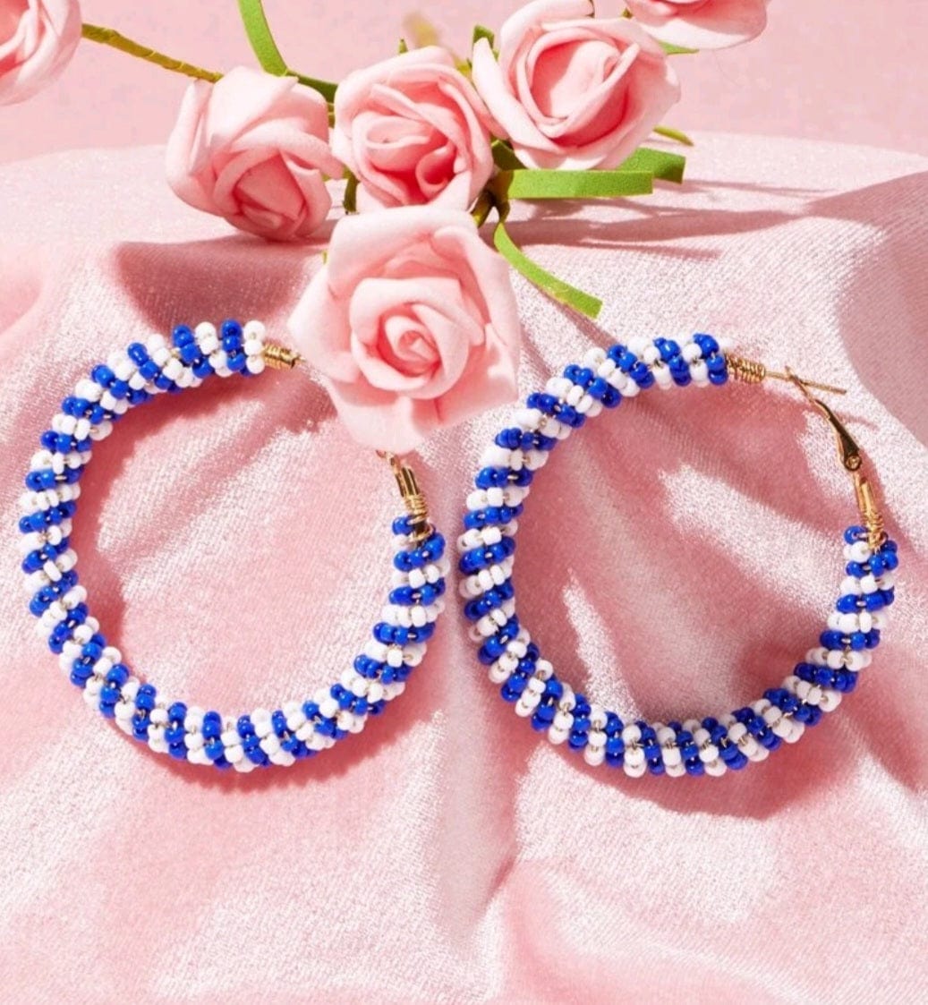 Knotty Nautical Beaded Hoop Earrings - The Bling Barn