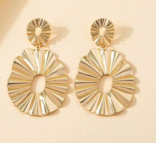 She's A Golden Empress Statement Earrings - The Bling Barn