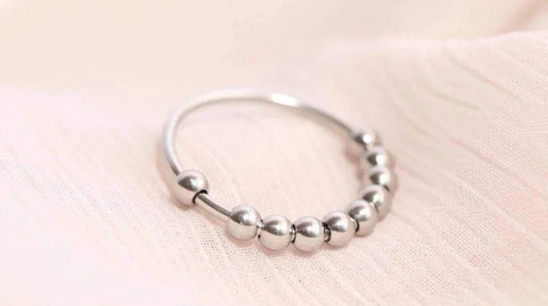 Small Bead Fidget Metal Ring