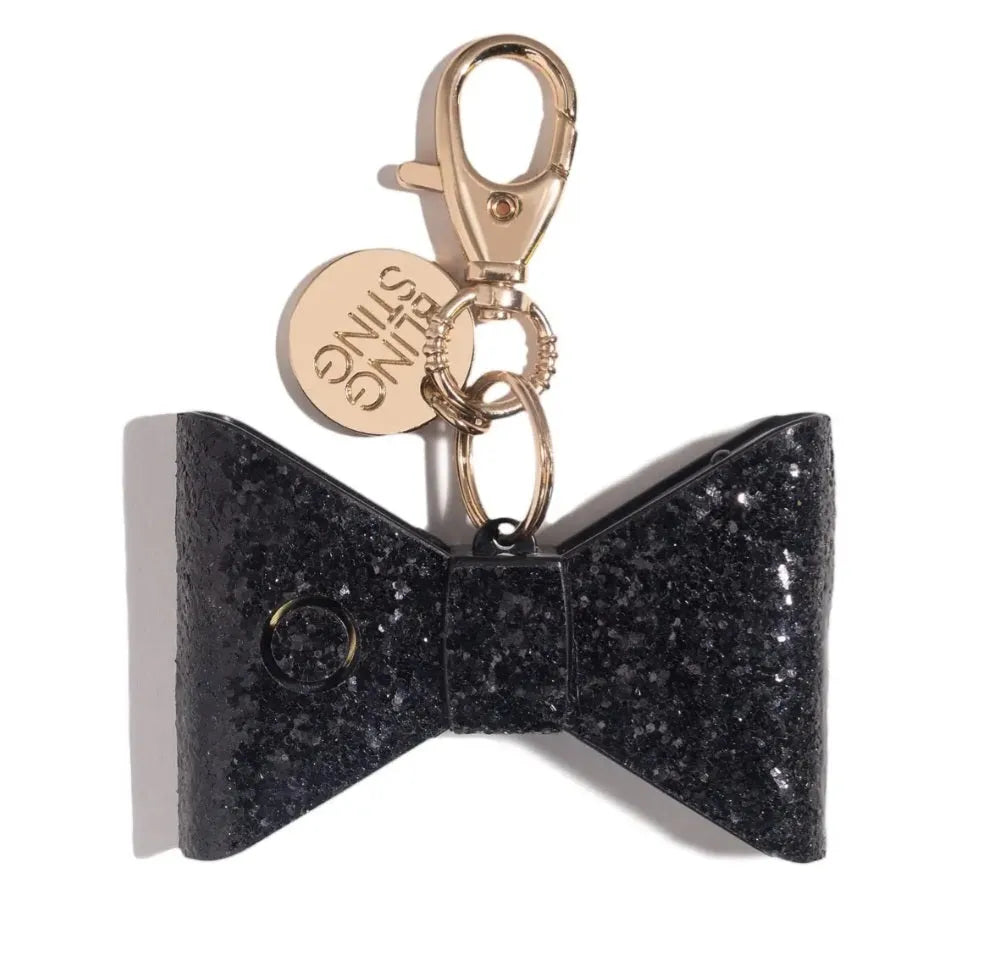 Safety Alarm | Black Glitter Bow