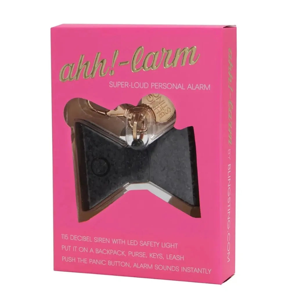 Safety Alarm | Black Glitter Bow