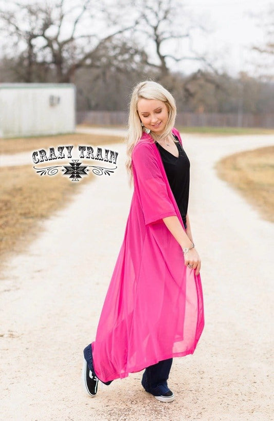 Crazy Train Short Round Duster in Pink