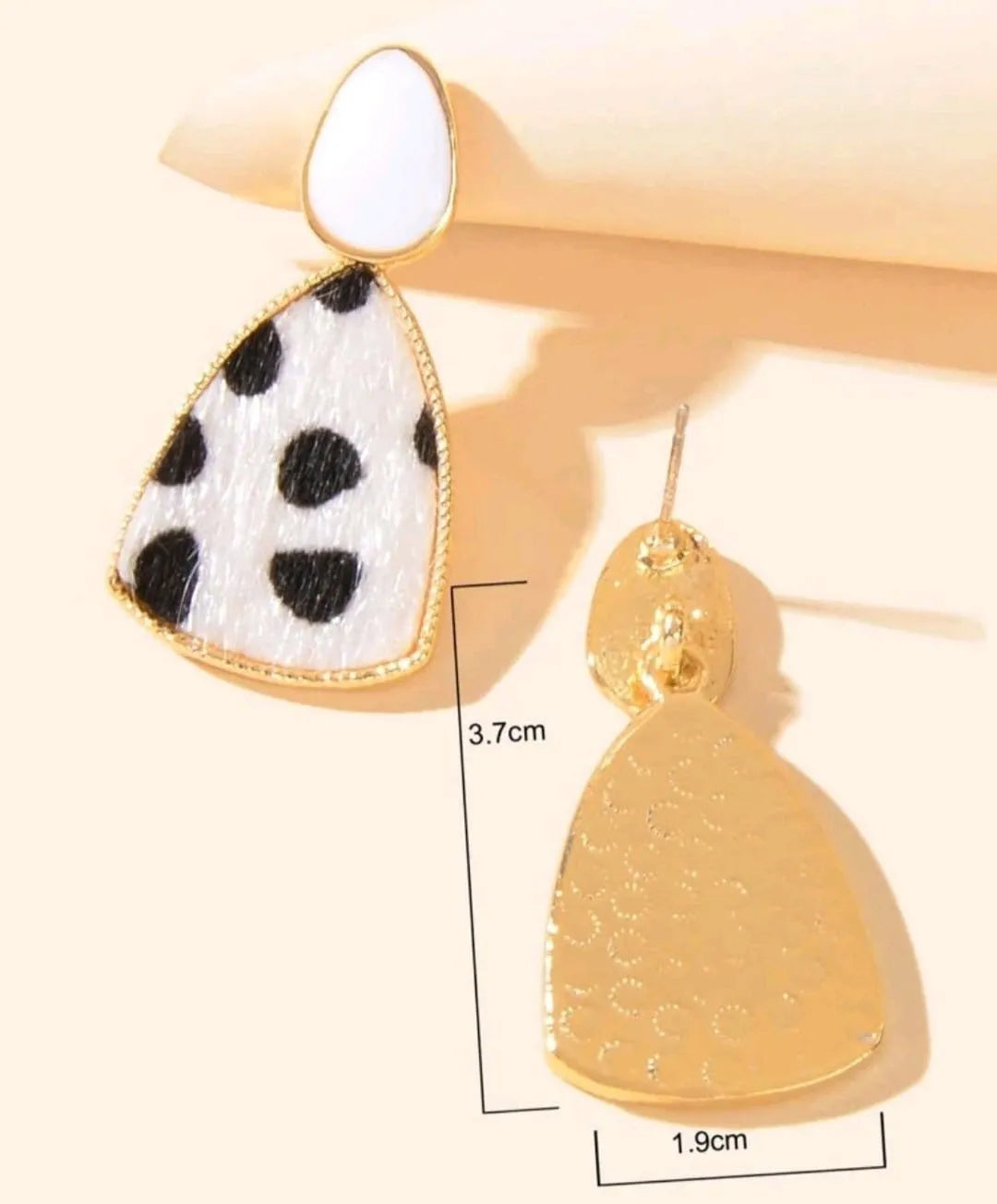 Cow Pattern Hairon Drop Earrings - The Bling Barn