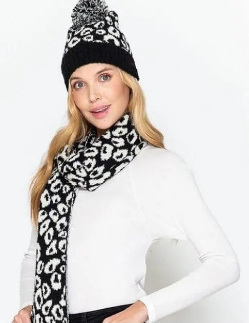 Ever So Soft Leopard Scarf and Beanie Set - The Bling Barn