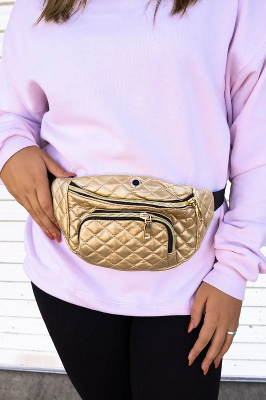 The Getaway Faux Leather Quilted Fanny Pack