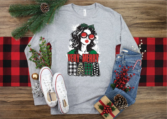 Merry Mama Long Sleeve- Ready To Ship - The Bling Barn western fashion jewelry
