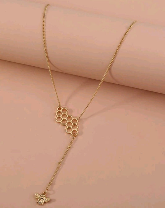 Let's Stick To The Honeycomb Necklace - The Bling Barn