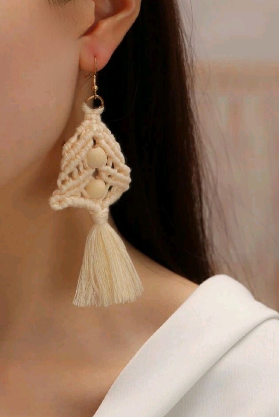 Lightweight Macrame Tassel Earrings - The Bling Barn