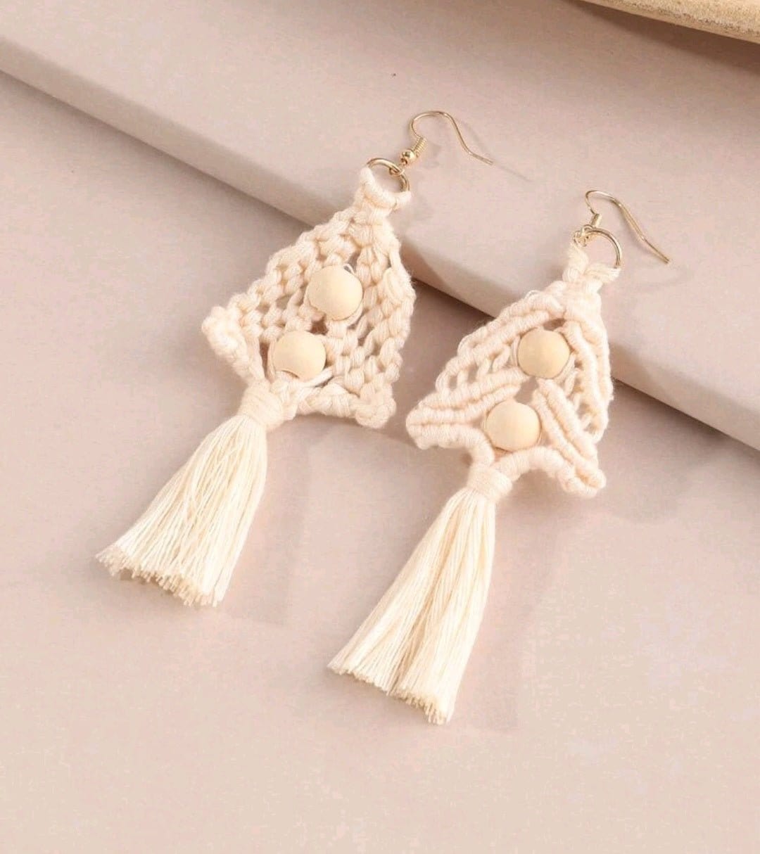 Lightweight Macrame Tassel Earrings - The Bling Barn