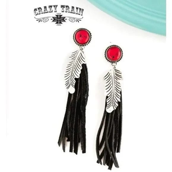 Crazy Train Giddy Wild Earrings In Red - The Bling Barn