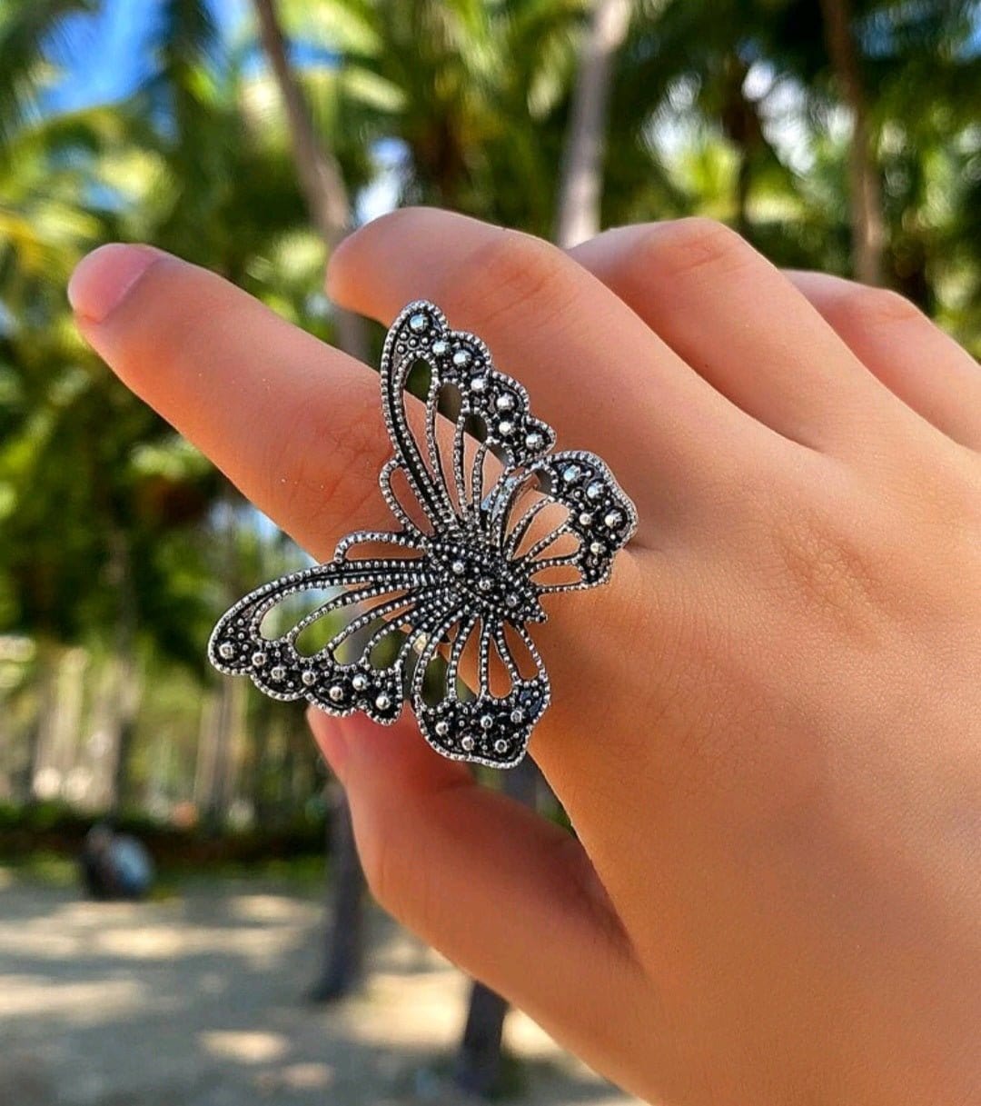 Metal Deco Art Butterfly Ring - The Bling Barn