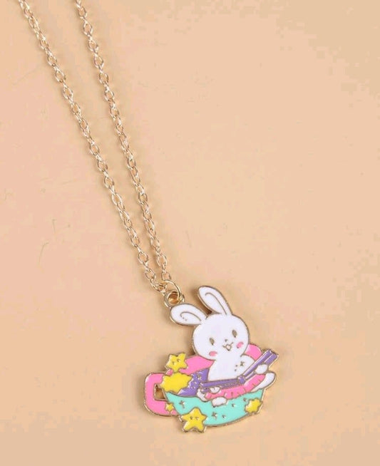 Rabbit In A Basket Easter Necklace - The Bling Barn