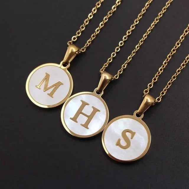 Shell Letter Initial Necklace - The Bling Barn