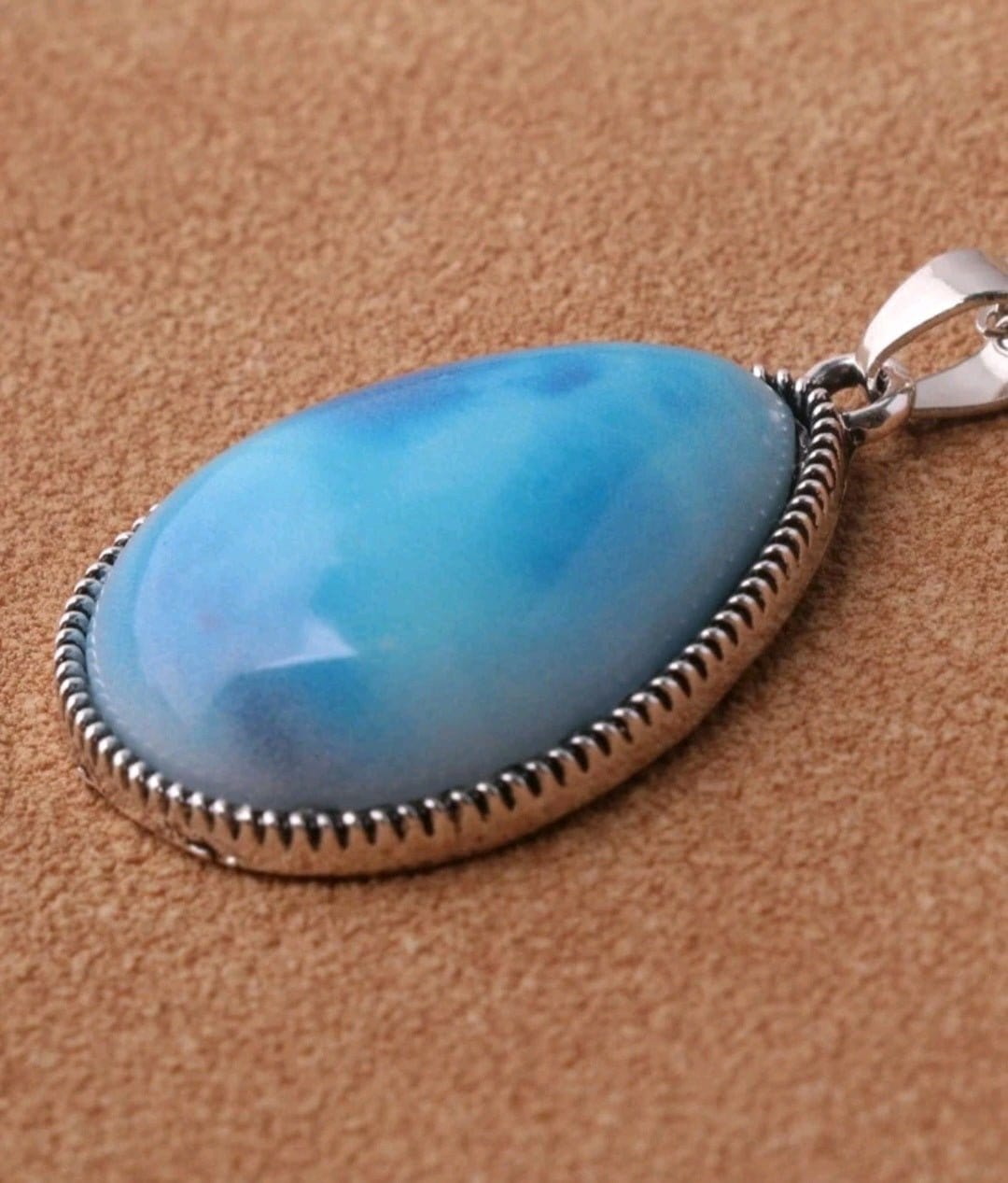 Simple Danity Beautiful Blue Stone Necklace on a Silver Chain - The Bling Barn