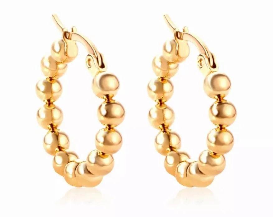 Small Beaded Hoop Earrings - The Bling Barn