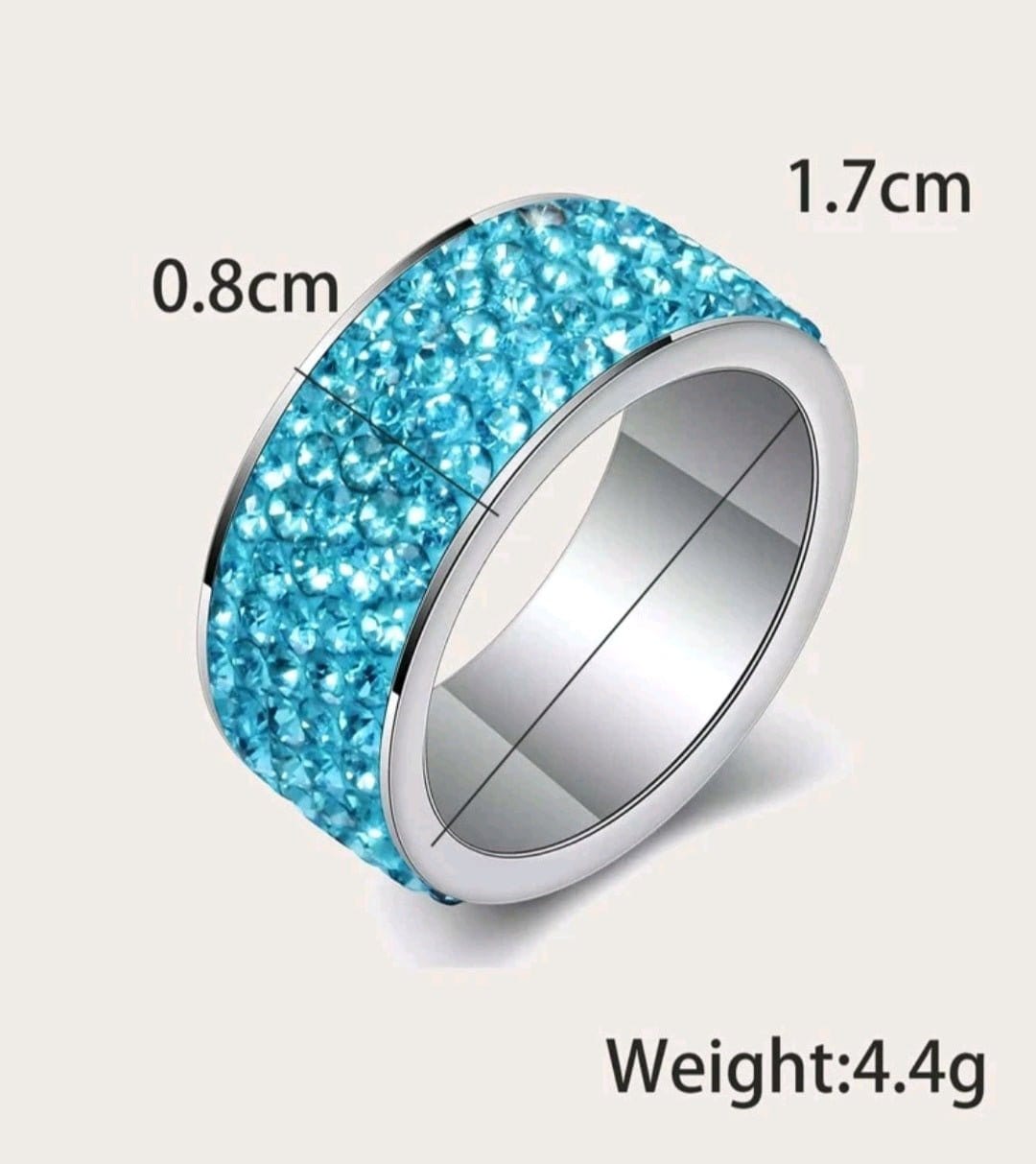 Solid As A Rock Aqua Rhinestone Ring - The Bling Barn