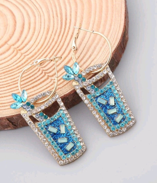 Sparkling Ice Water Earrings - The Bling Barn