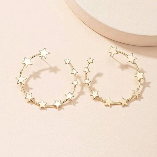 This Star Shines Gold Earrings - The Bling Barn