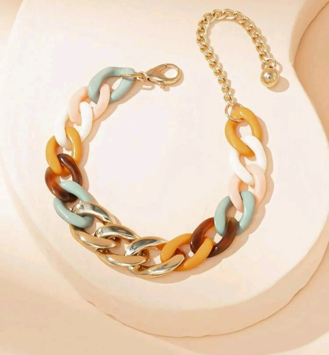 Two Piece Link Set Neutral - The Bling Barn