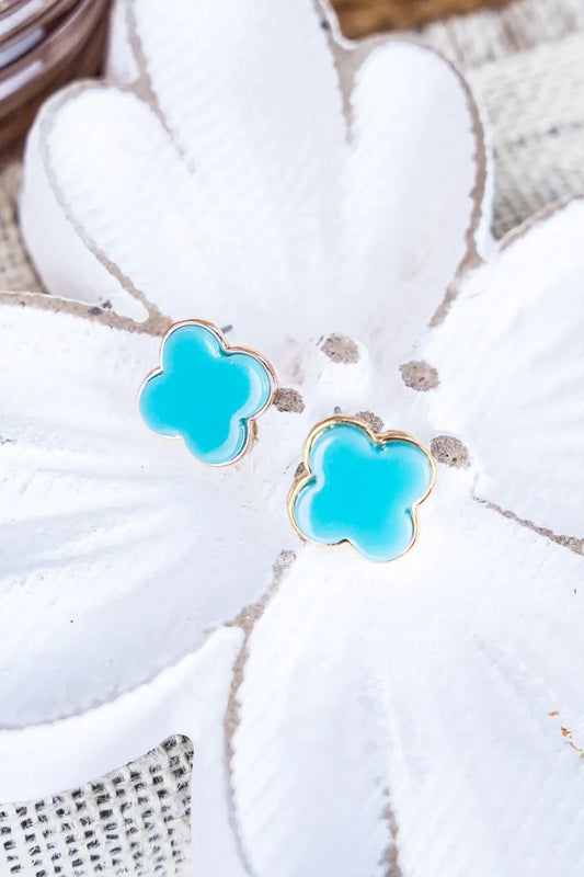 Feeling Lucky Aqua Earrings