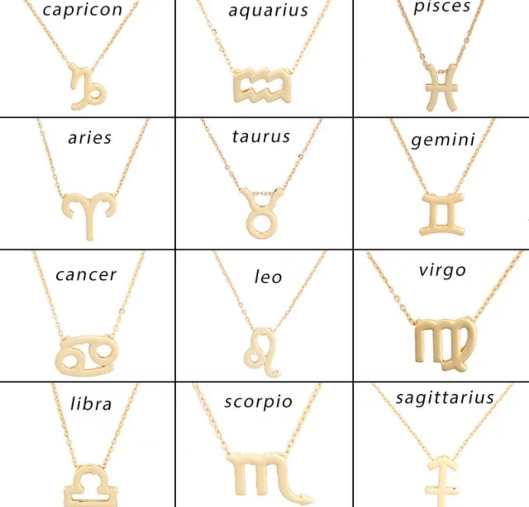 Zodiac Sign Necklace in Gold - The Bling Barn