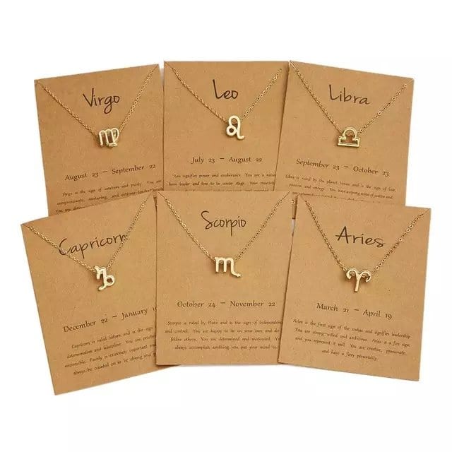 Zodiac Sign Necklace in Gold - The Bling Barn